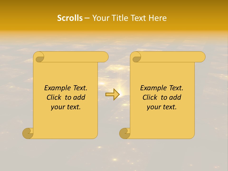 Golden Grid Hub - Fractal Illustration PowerPoint Template