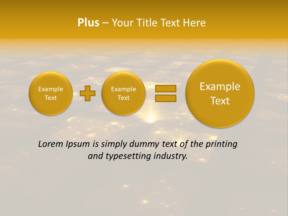 Golden Grid Hub - Fractal Illustration PowerPoint Template
