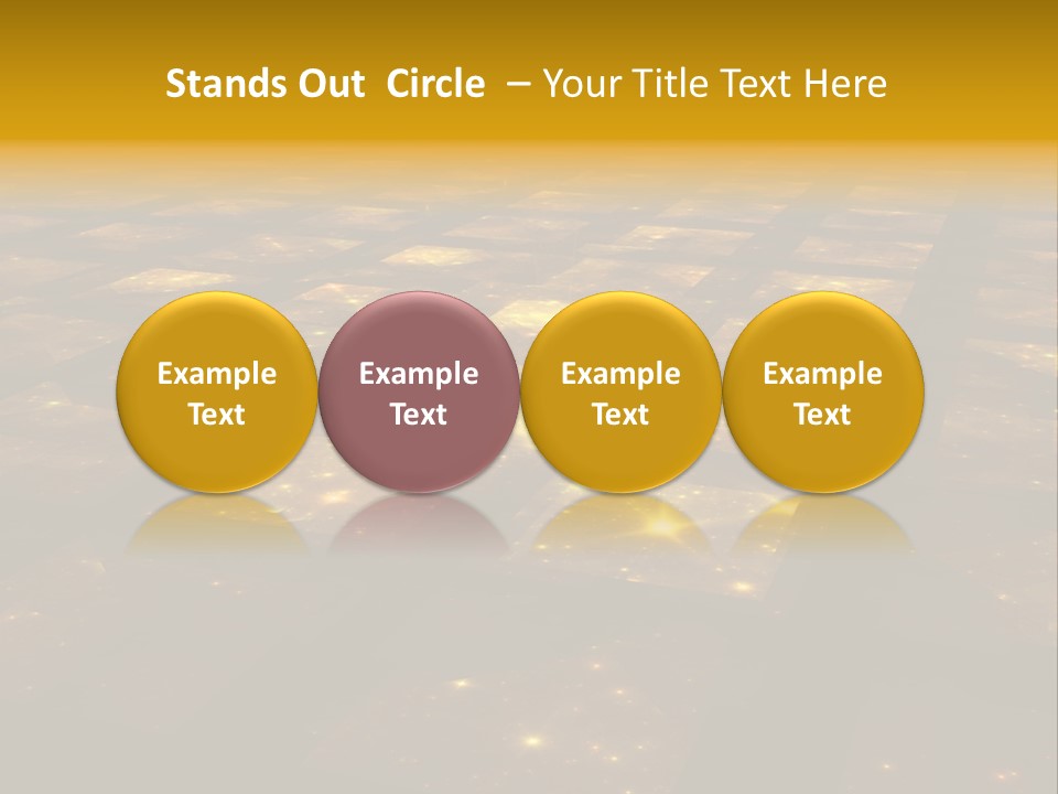 Golden Grid Hub - Fractal Illustration PowerPoint Template