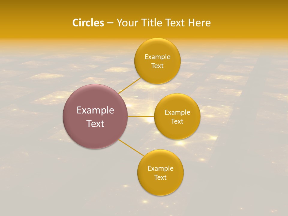 Golden Grid Hub - Fractal Illustration PowerPoint Template