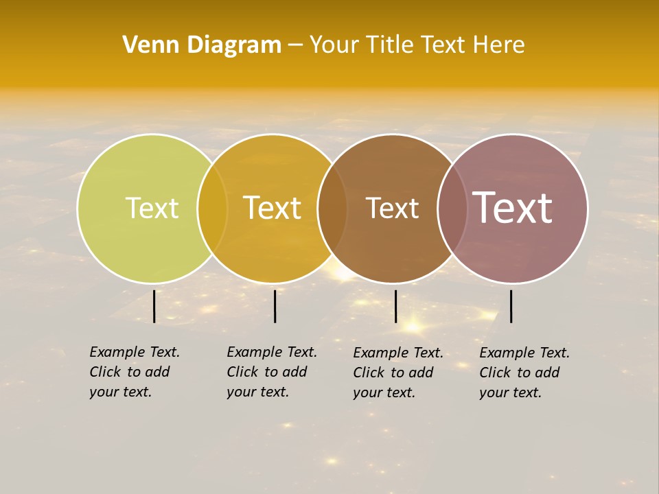 Golden Grid Hub - Fractal Illustration PowerPoint Template