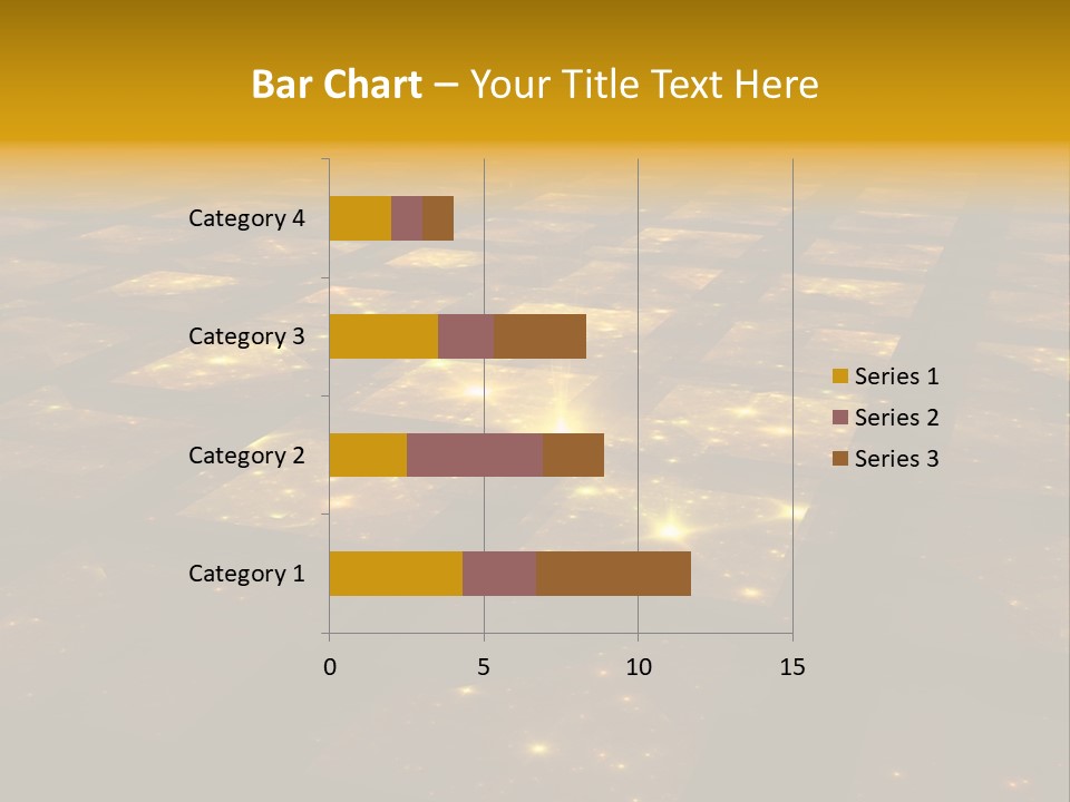 Golden Grid Hub - Fractal Illustration PowerPoint Template