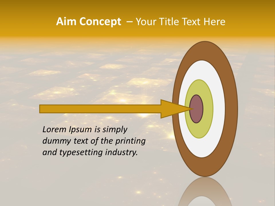 Golden Grid Hub - Fractal Illustration PowerPoint Template