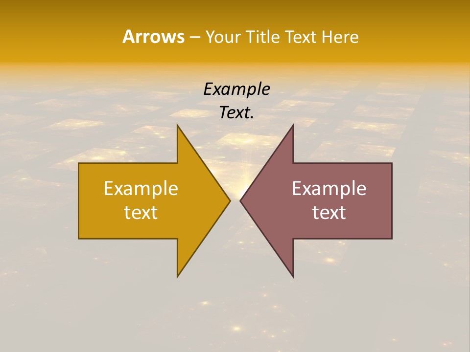Golden Grid Hub - Fractal Illustration PowerPoint Template