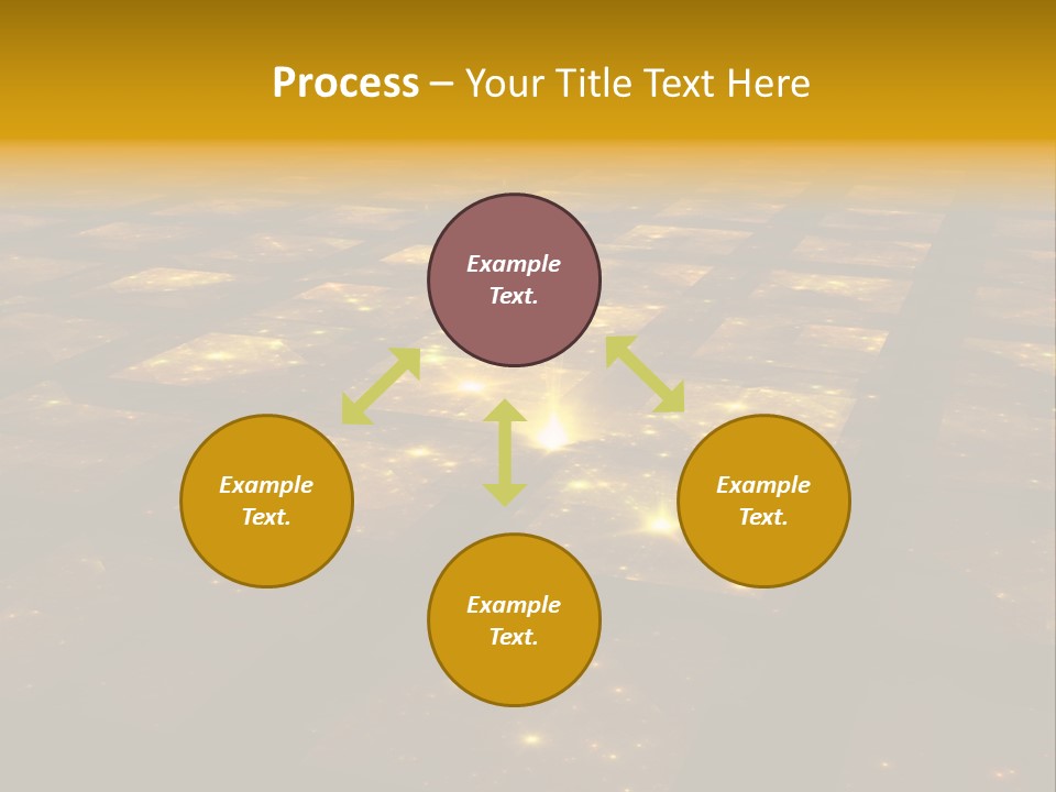 Golden Grid Hub - Fractal Illustration PowerPoint Template