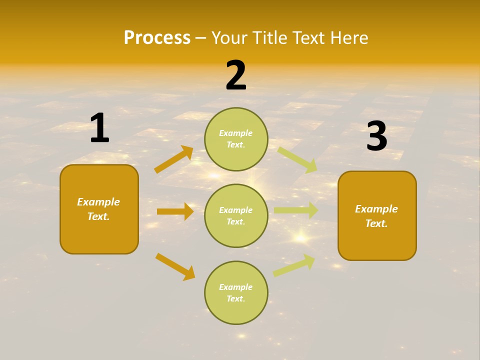 Golden Grid Hub - Fractal Illustration PowerPoint Template