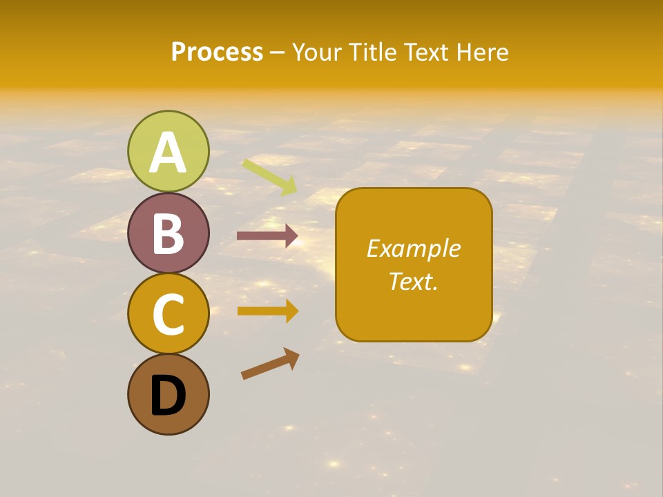 Golden Grid Hub - Fractal Illustration PowerPoint Template