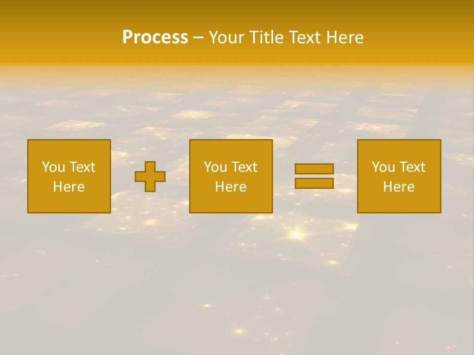 Golden Grid Hub - Fractal Illustration PowerPoint Template