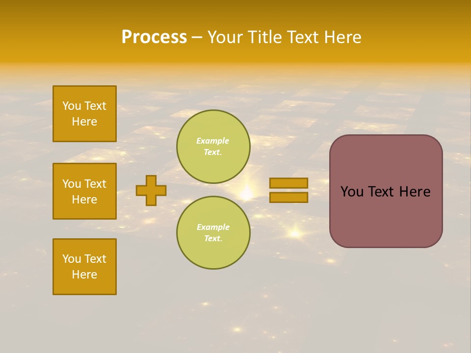 Golden Grid Hub - Fractal Illustration PowerPoint Template