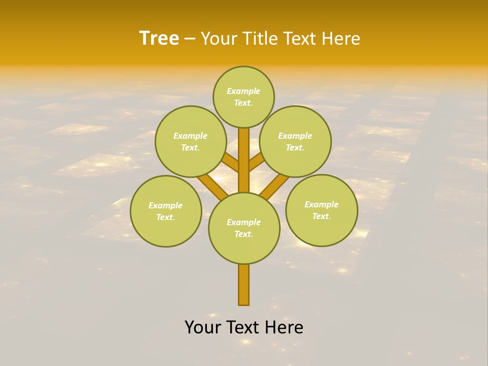 Golden Grid Hub - Fractal Illustration PowerPoint Template