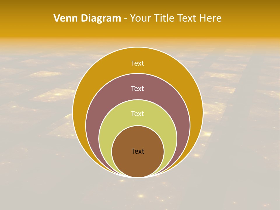 Golden Grid Hub - Fractal Illustration PowerPoint Template