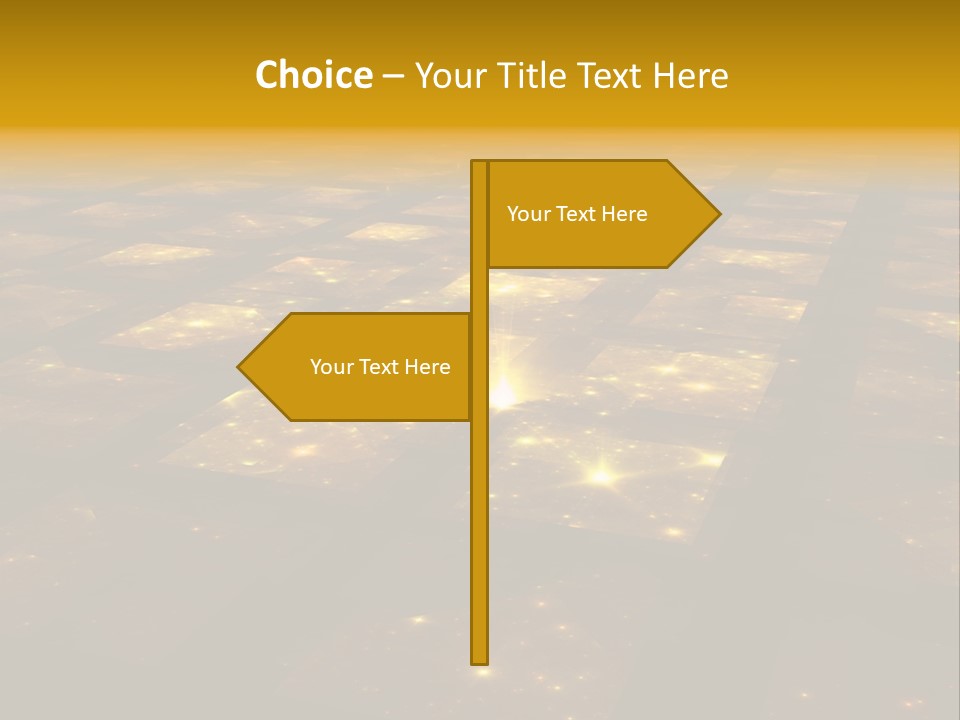 Golden Grid Hub - Fractal Illustration PowerPoint Template