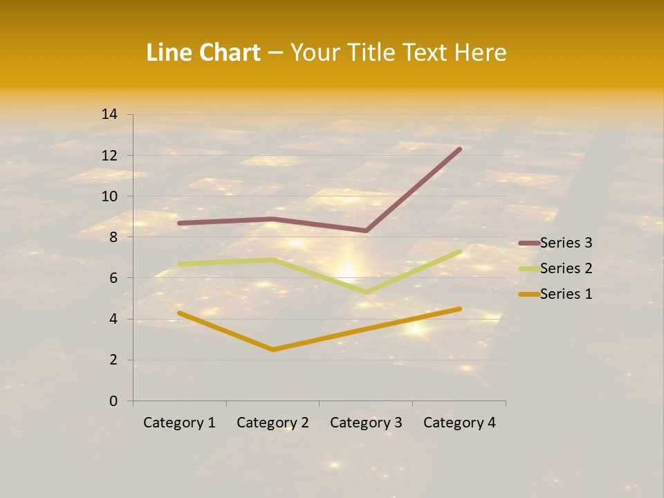 Golden Grid Hub - Fractal Illustration PowerPoint Template
