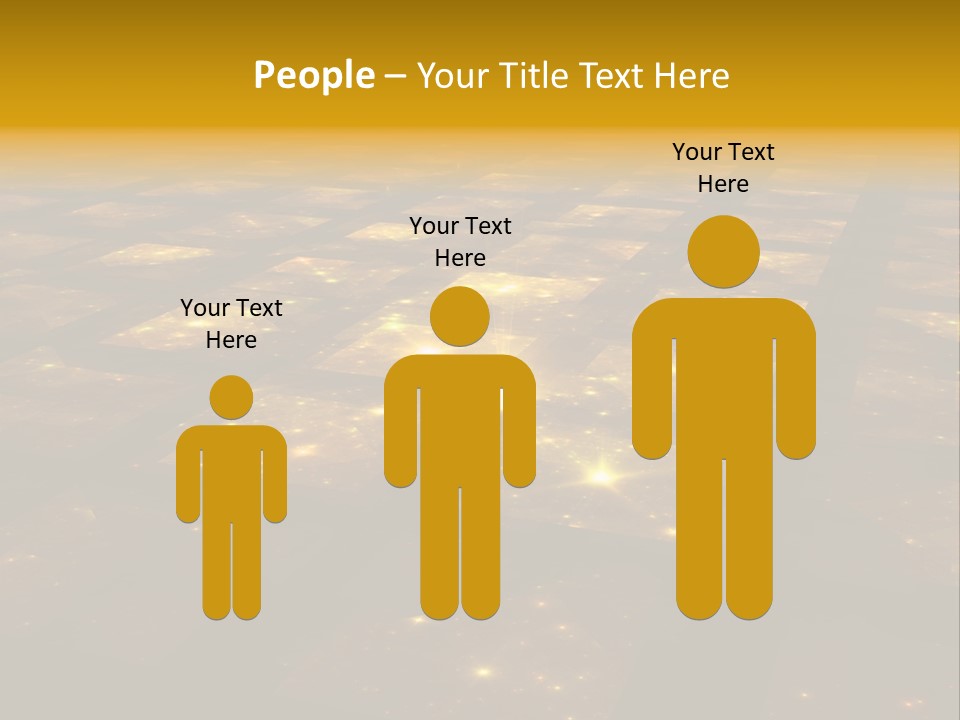 Golden Grid Hub - Fractal Illustration PowerPoint Template