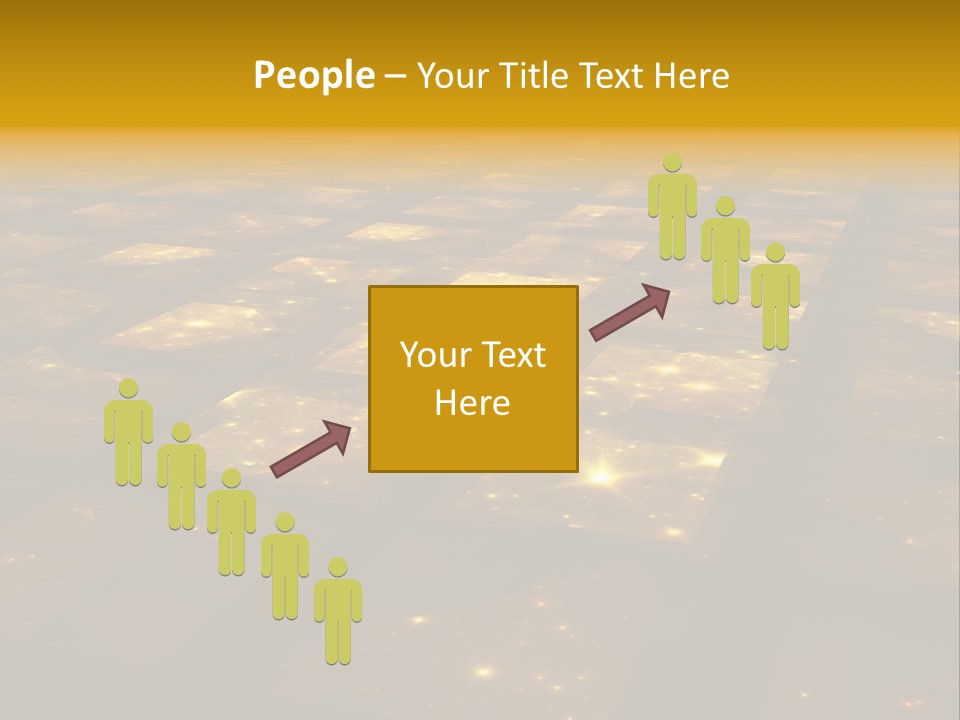 Golden Grid Hub - Fractal Illustration PowerPoint Template