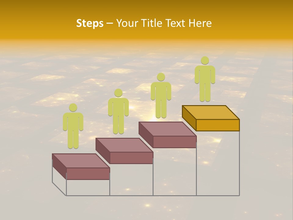 Golden Grid Hub - Fractal Illustration PowerPoint Template
