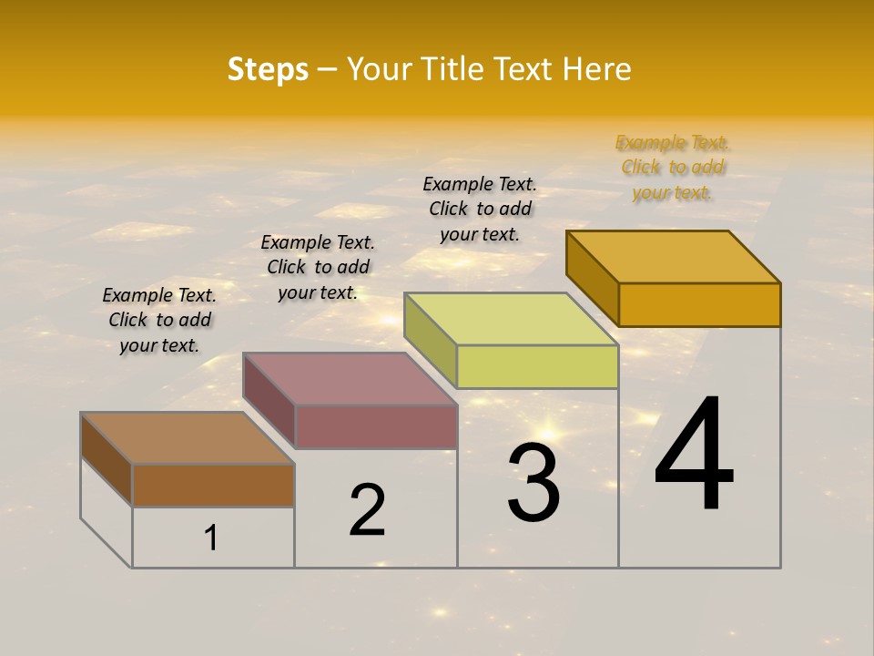 Golden Grid Hub - Fractal Illustration PowerPoint Template