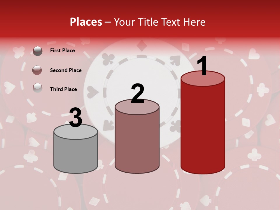 White Poker Chip Amid Red Chips. PowerPoint Template