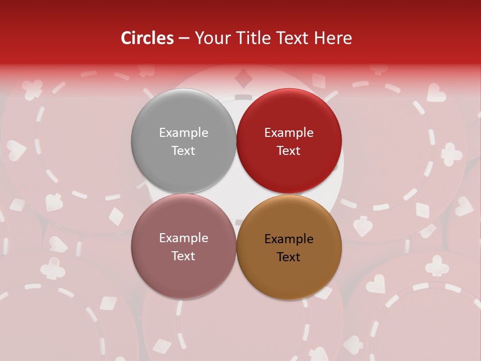 White Poker Chip Amid Red Chips. PowerPoint Template