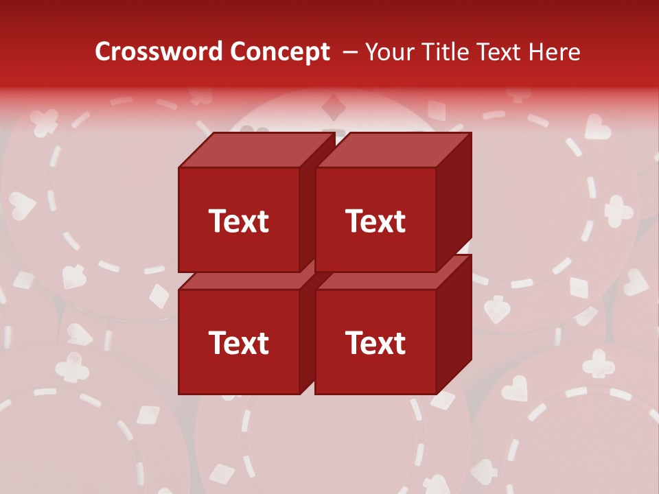 White Poker Chip Amid Red Chips. PowerPoint Template