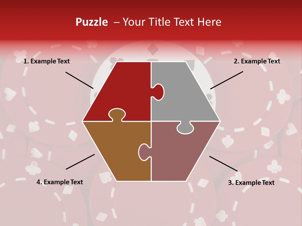 White Poker Chip Amid Red Chips. PowerPoint Template