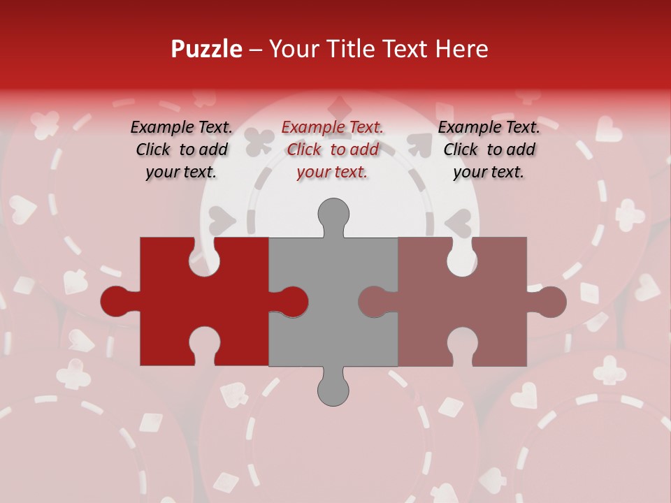 White Poker Chip Amid Red Chips. PowerPoint Template