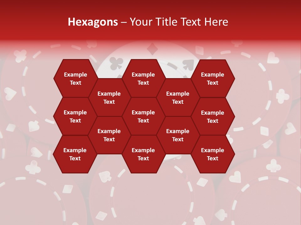 White Poker Chip Amid Red Chips. PowerPoint Template