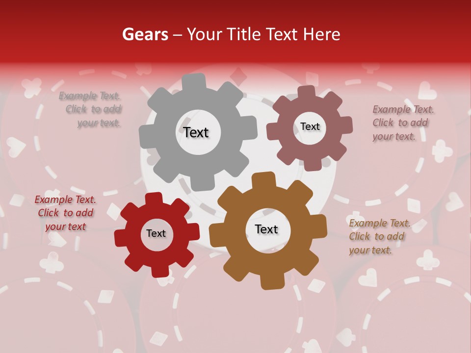 White Poker Chip Amid Red Chips. PowerPoint Template