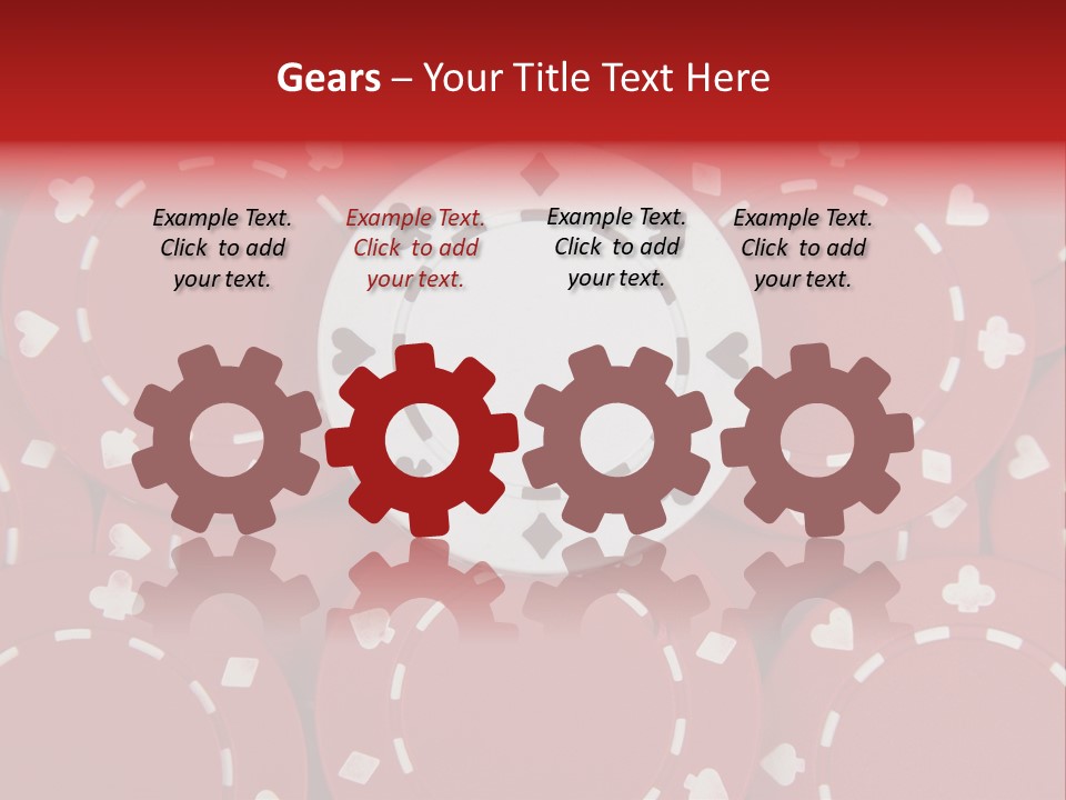 White Poker Chip Amid Red Chips. PowerPoint Template