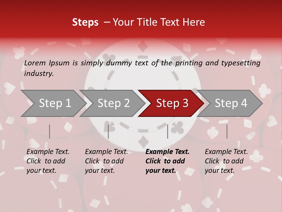 White Poker Chip Amid Red Chips. PowerPoint Template