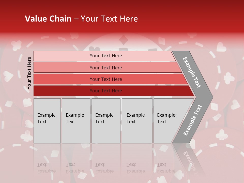 White Poker Chip Amid Red Chips. PowerPoint Template