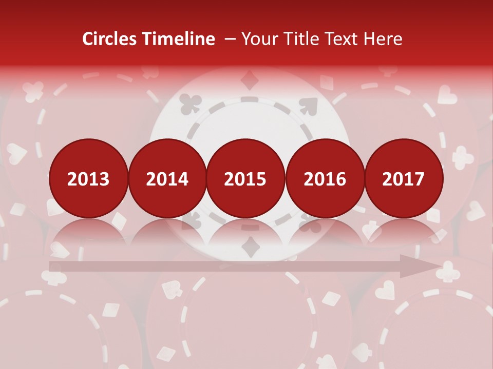 White Poker Chip Amid Red Chips. PowerPoint Template