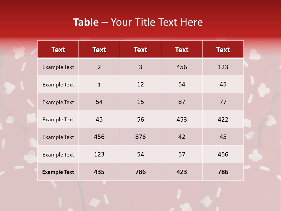 White Poker Chip Amid Red Chips. PowerPoint Template