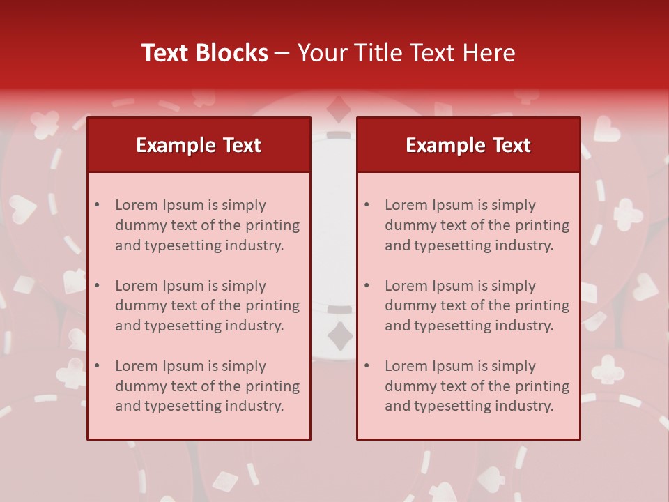 White Poker Chip Amid Red Chips. PowerPoint Template