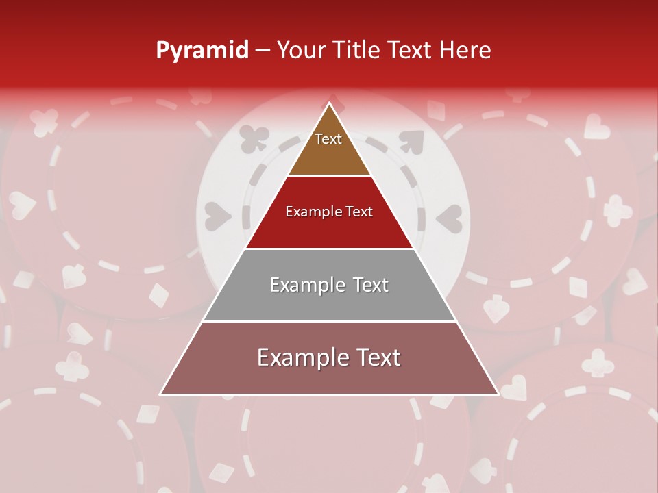 White Poker Chip Amid Red Chips. PowerPoint Template
