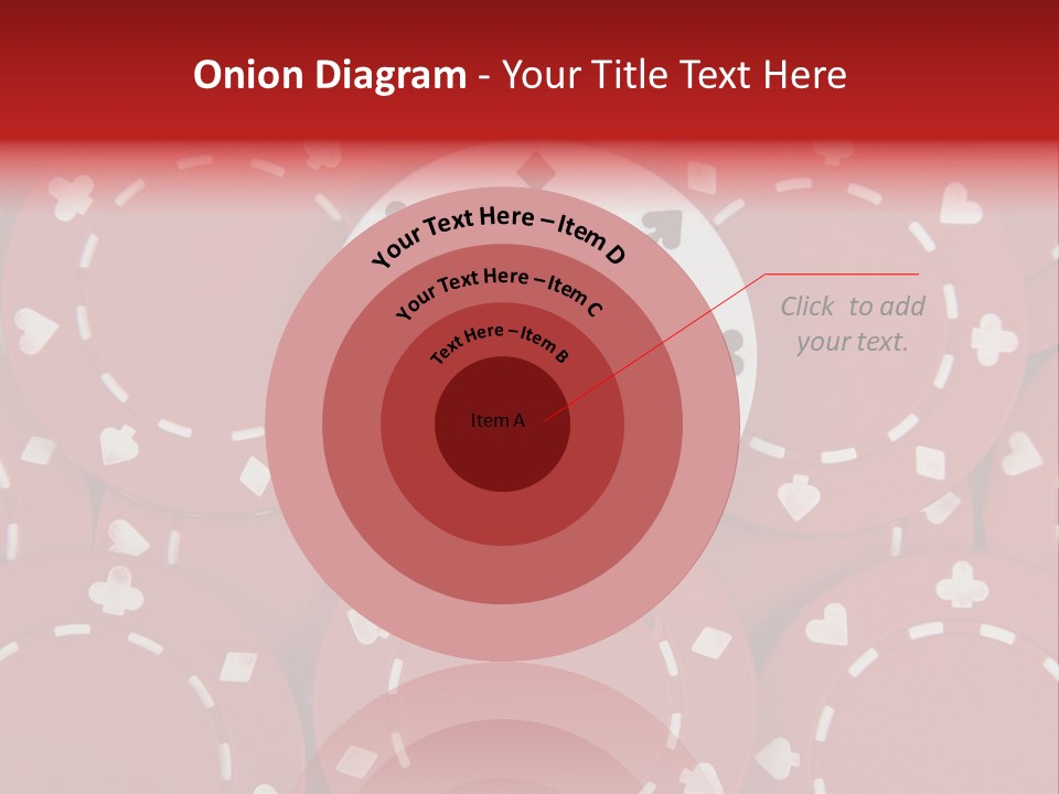 White Poker Chip Amid Red Chips. PowerPoint Template