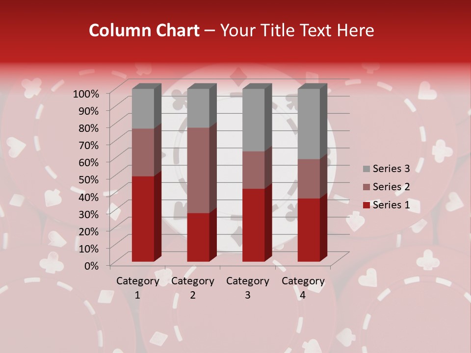 White Poker Chip Amid Red Chips. PowerPoint Template