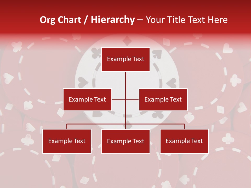 White Poker Chip Amid Red Chips. PowerPoint Template