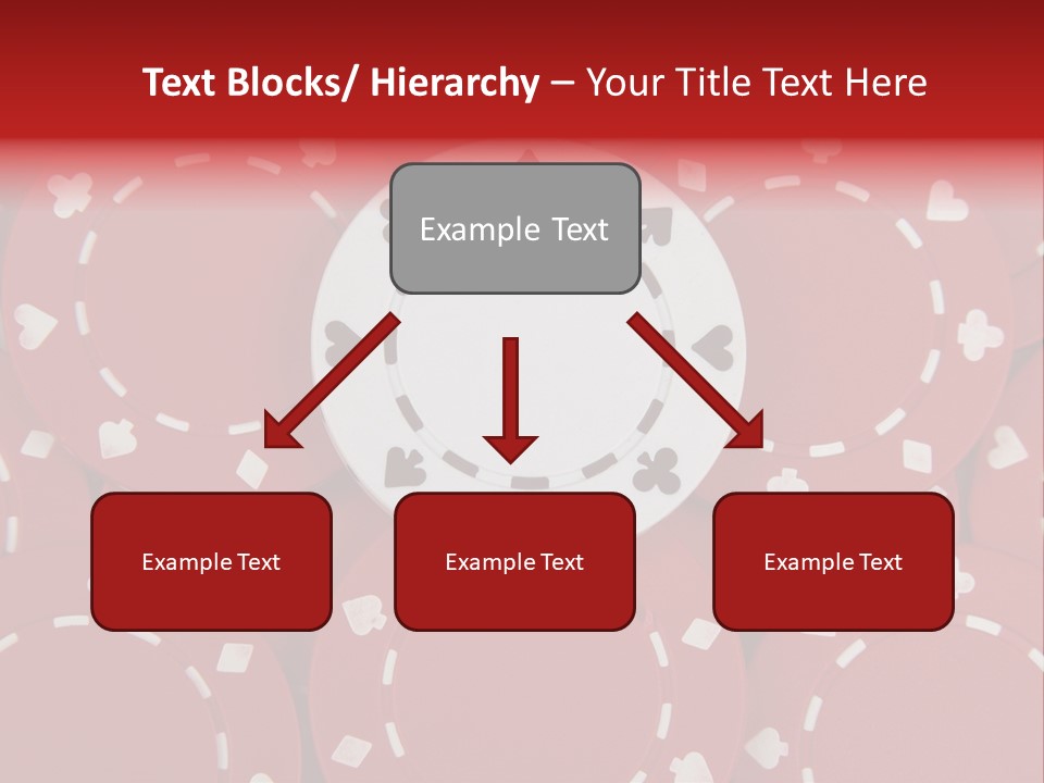 White Poker Chip Amid Red Chips. PowerPoint Template