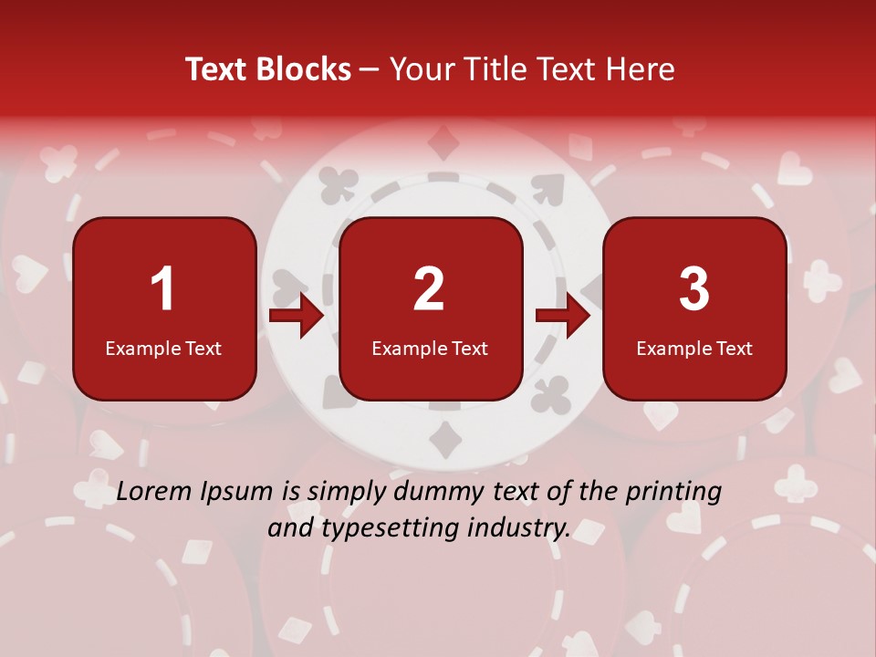 White Poker Chip Amid Red Chips. PowerPoint Template