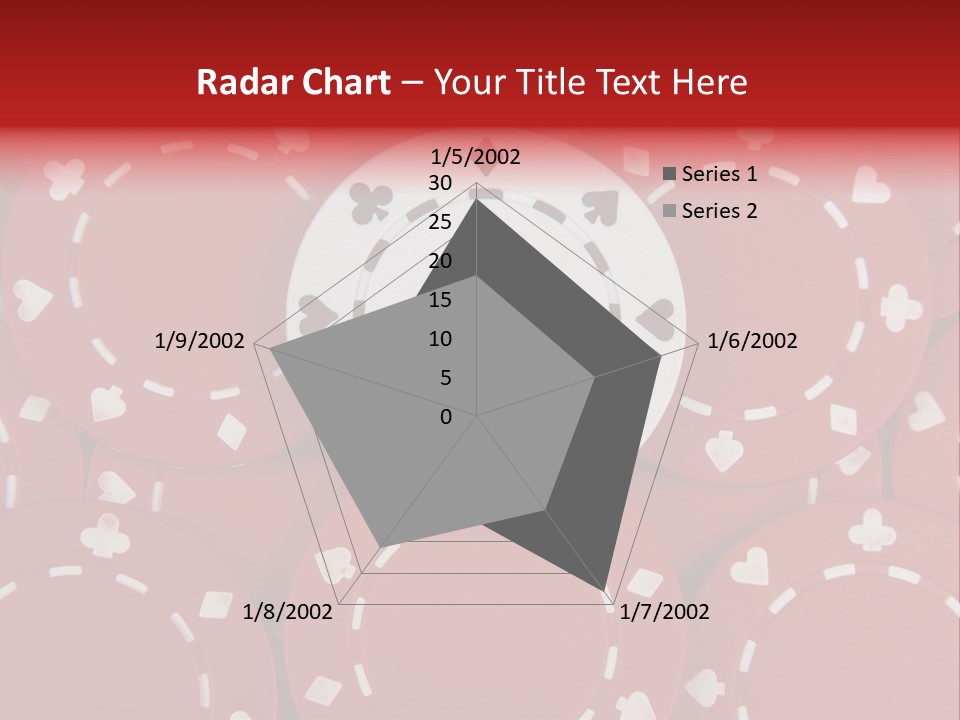 White Poker Chip Amid Red Chips. PowerPoint Template