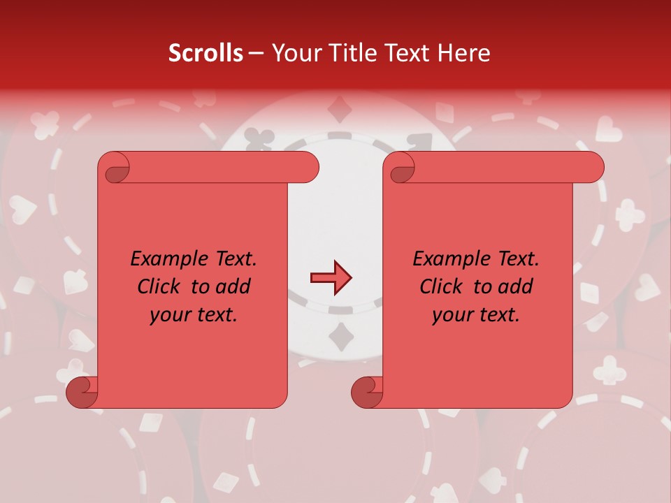 White Poker Chip Amid Red Chips. PowerPoint Template