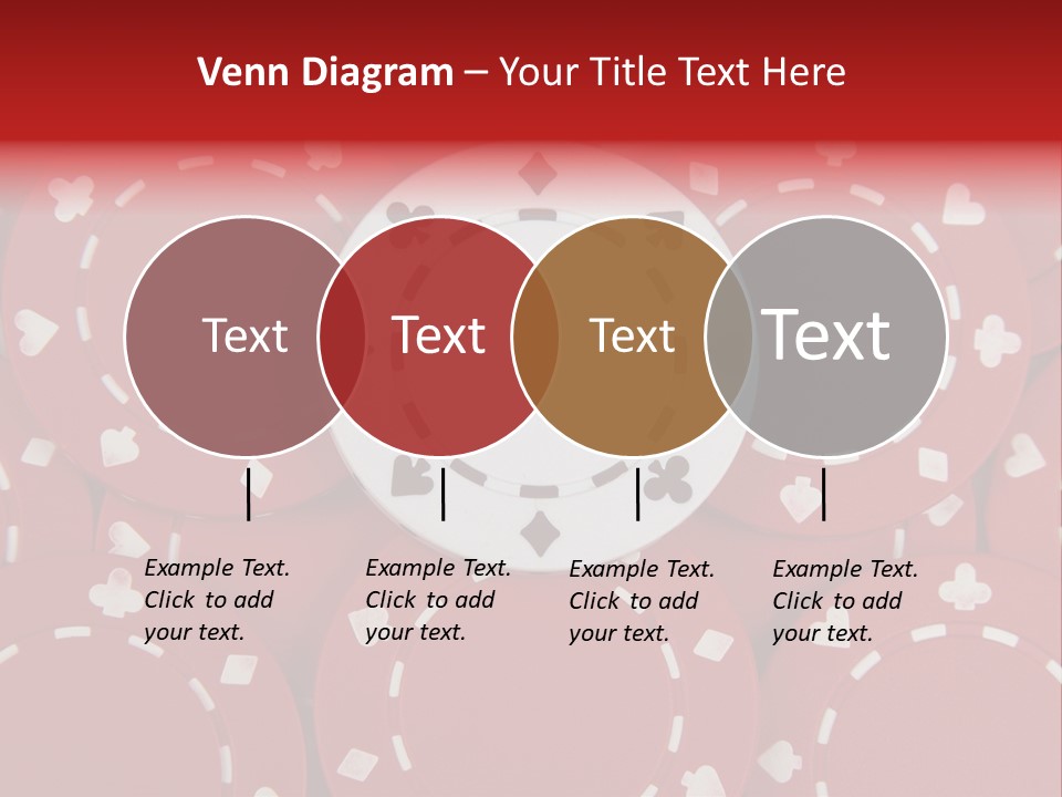White Poker Chip Amid Red Chips. PowerPoint Template