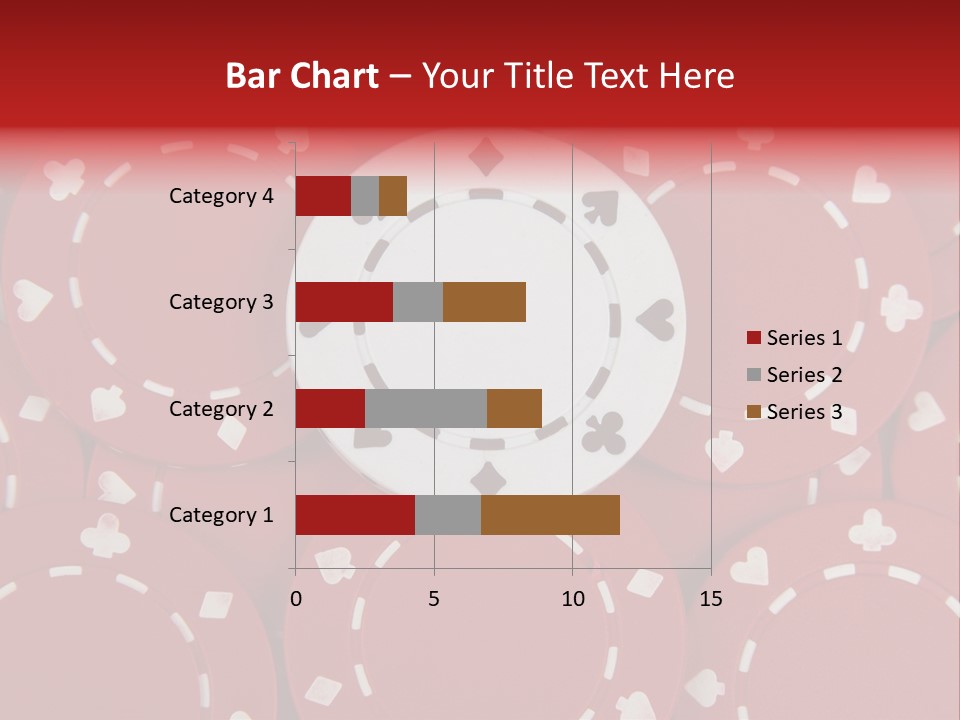 White Poker Chip Amid Red Chips. PowerPoint Template