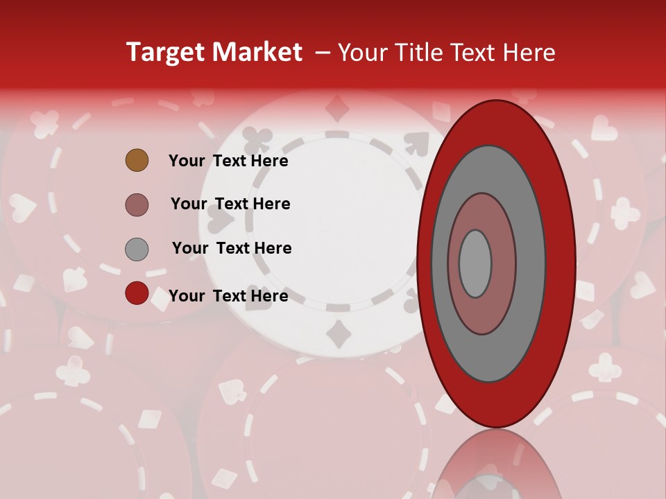 White Poker Chip Amid Red Chips. PowerPoint Template