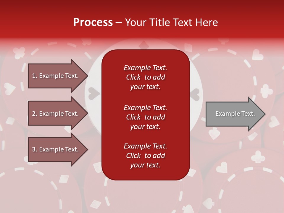 White Poker Chip Amid Red Chips. PowerPoint Template