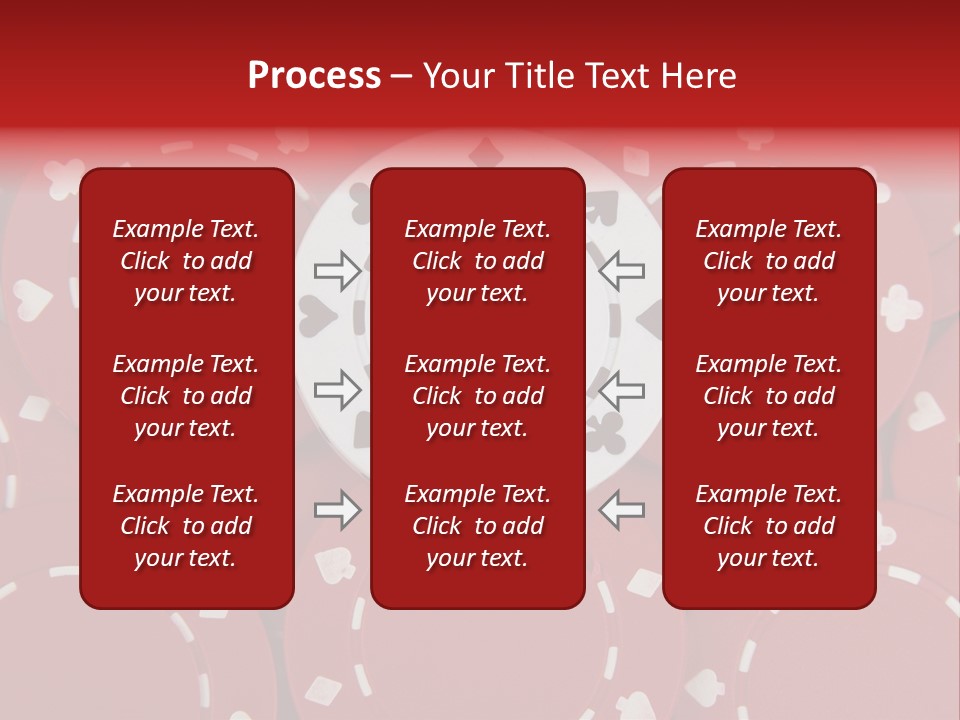 White Poker Chip Amid Red Chips. PowerPoint Template