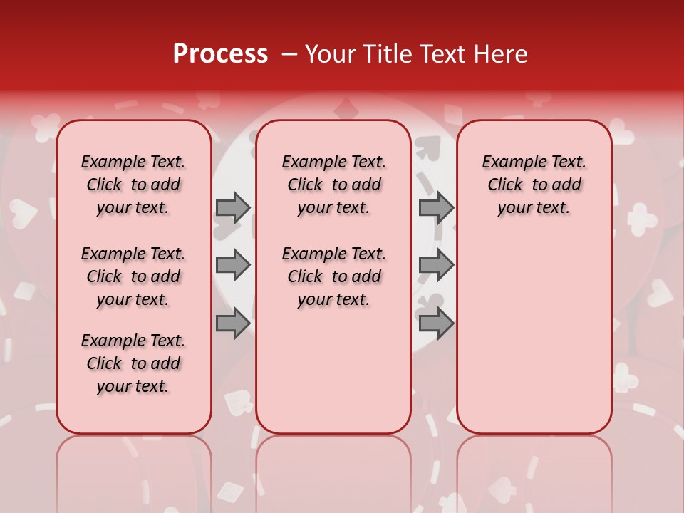 White Poker Chip Amid Red Chips. PowerPoint Template