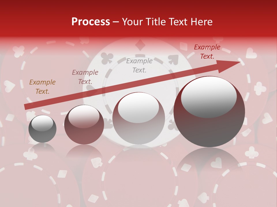 White Poker Chip Amid Red Chips. PowerPoint Template