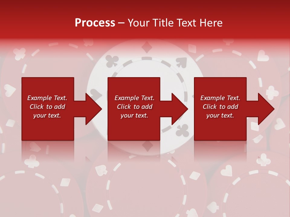 White Poker Chip Amid Red Chips. PowerPoint Template